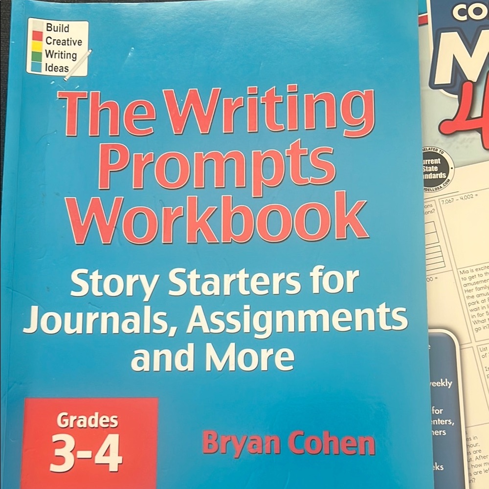 The Writing Prompts Workbook and Common Core Math Workbook - Picture 2 of 3